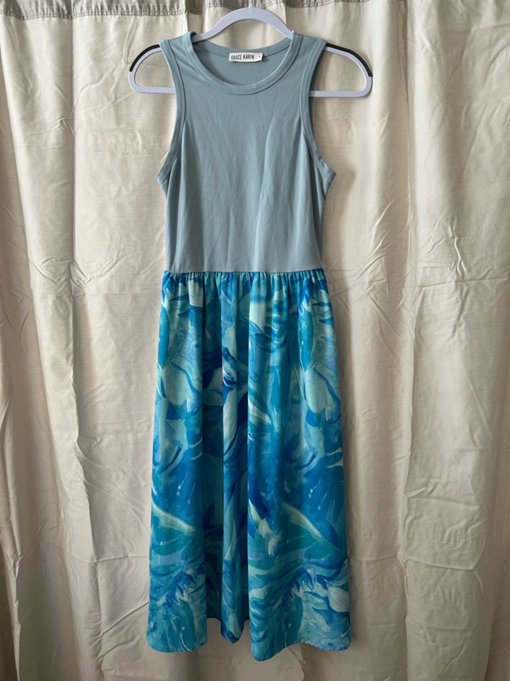 Grace Karin Sage Green Sleeveless Dress